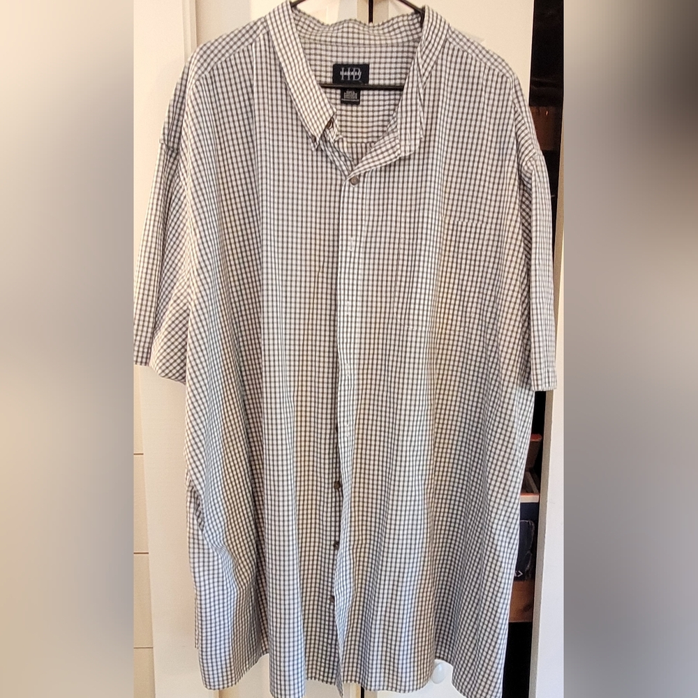 Harbor Bay Black and White Casual Button Down Shirt